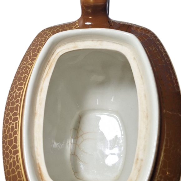 VINTAGE HALL CHINA CHOCOLATE BROWN/GOLD TRIM TEA POT 8 CUP # 0102 - Picture 8 of 12